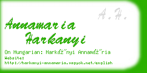 annamaria harkanyi business card